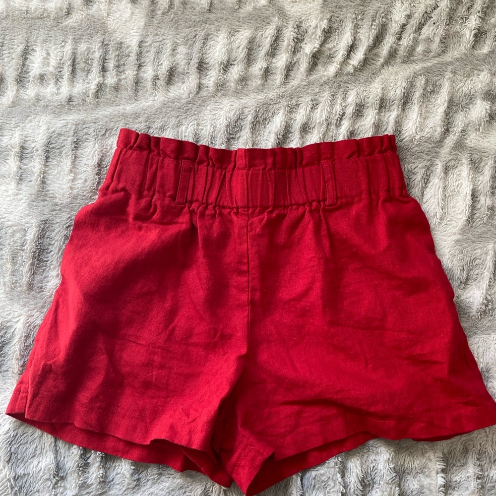 Have Red High Waist Shorts Casual Fit
